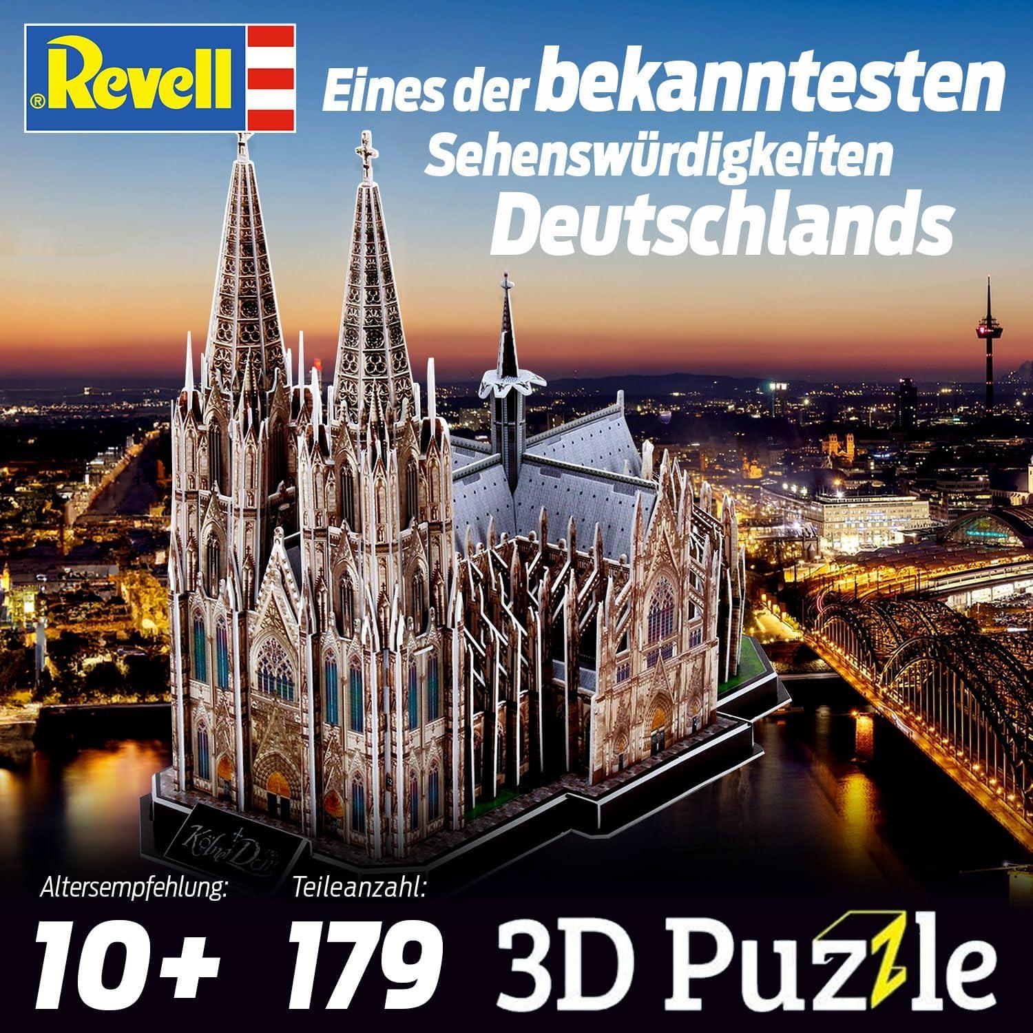 世界遺産 ケルン大聖堂 3Dパズル Revell 1248年建設開始 ゴシック建築 高さ157m双塔 尖頭アーチ フライングバットレス ステンドグラス 暗色調 重厚質感 精密設計 45cm完成高 建築モデル 芸術 歴史的建造物 薔薇窓 学習教材 鑑賞用 世界的建築物 - Trade Center