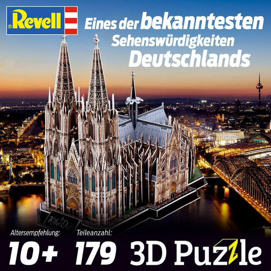 3Dパズル ケルン大聖堂 建築モデル Revell 社 ゴシック建築 精巧再現 模型 双塔 高さ約45cm ステンドグラス 装飾美 複雑構造 フライングバットレス 芸術と歴史 世界遺産 1248年開始 600年以上の歳月 組み立て学習 没入感 建築美