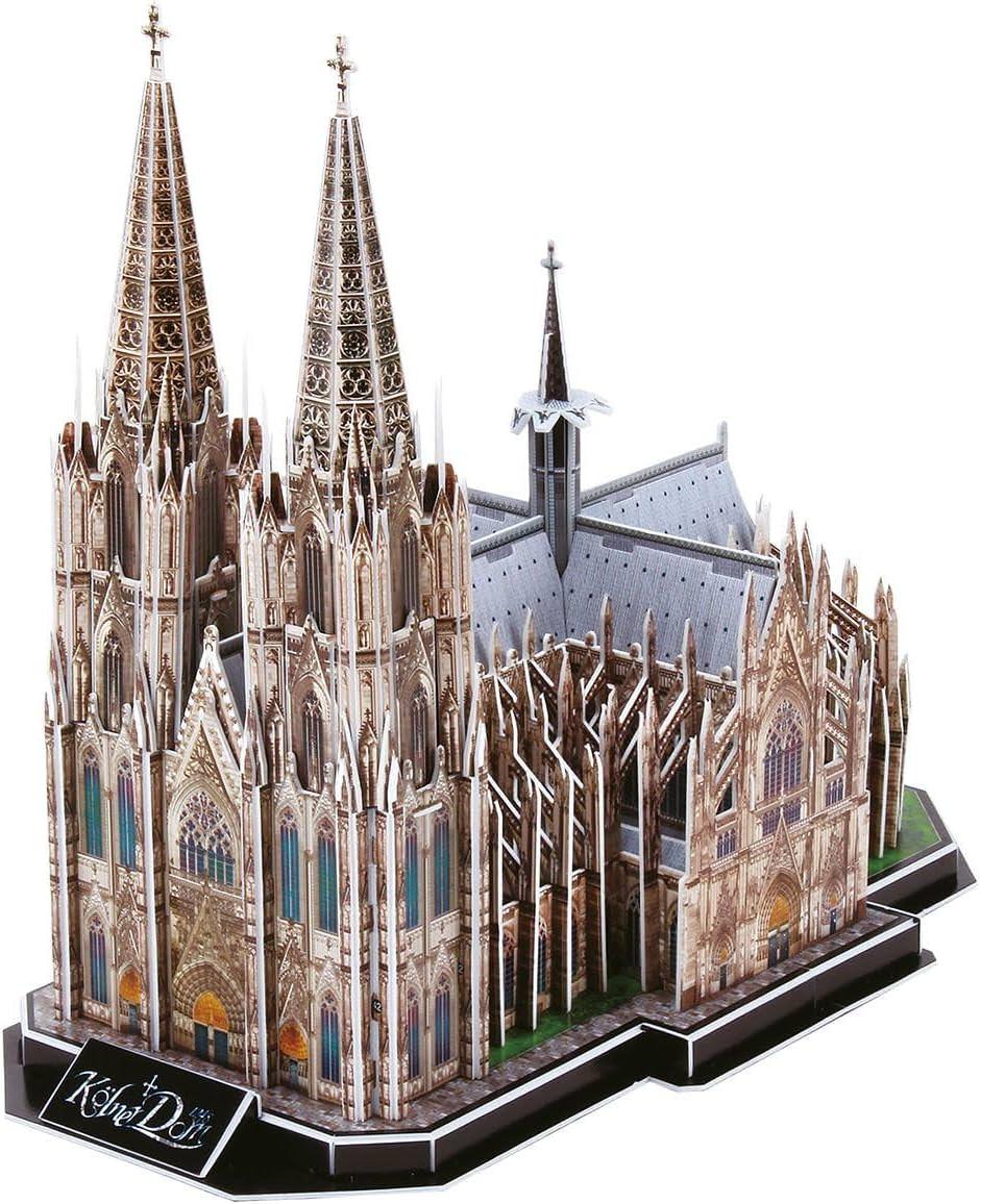 世界遺産 ケルン大聖堂 3Dパズル Revell 1248年建設開始 ゴシック建築 高さ157m双塔 尖頭アーチ フライングバットレス ステンドグラス 暗色調 重厚質感 精密設計 45cm完成高 建築モデル 芸術 歴史的建造物 薔薇窓 学習教材 鑑賞用 世界的建築物 - Trade Center