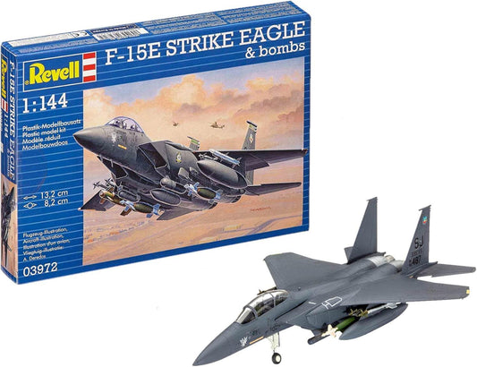 プラスチックモデルキット F-15E ストライクイーグル 爆弾 1/144スケール ドイツ名門Revell 精密再現 迫力シルエット 70パーツ 自由武装組合せ 10歳以上中級者向け 飾りやすいコンパクトサイズ