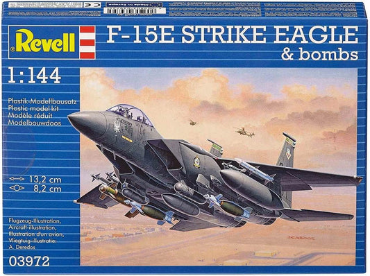 プラスチックモデルキット F-15E ストライクイーグル 爆弾 1/144スケール ドイツ名門Revell 精密再現 迫力シルエット 70パーツ 自由武装組合せ 10歳以上中級者向け 飾りやすいコンパクトサイズ