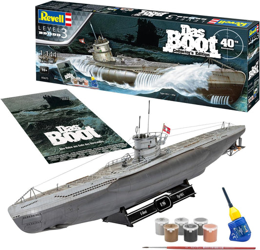 プラモデル Uボート 40周年記念 映画版 1/144 Revell 特別セット 潜水艦 模型 限定キット 軍艦 艦艇 スケールモデル 組立式 フルセット スターターキット 初回特別版