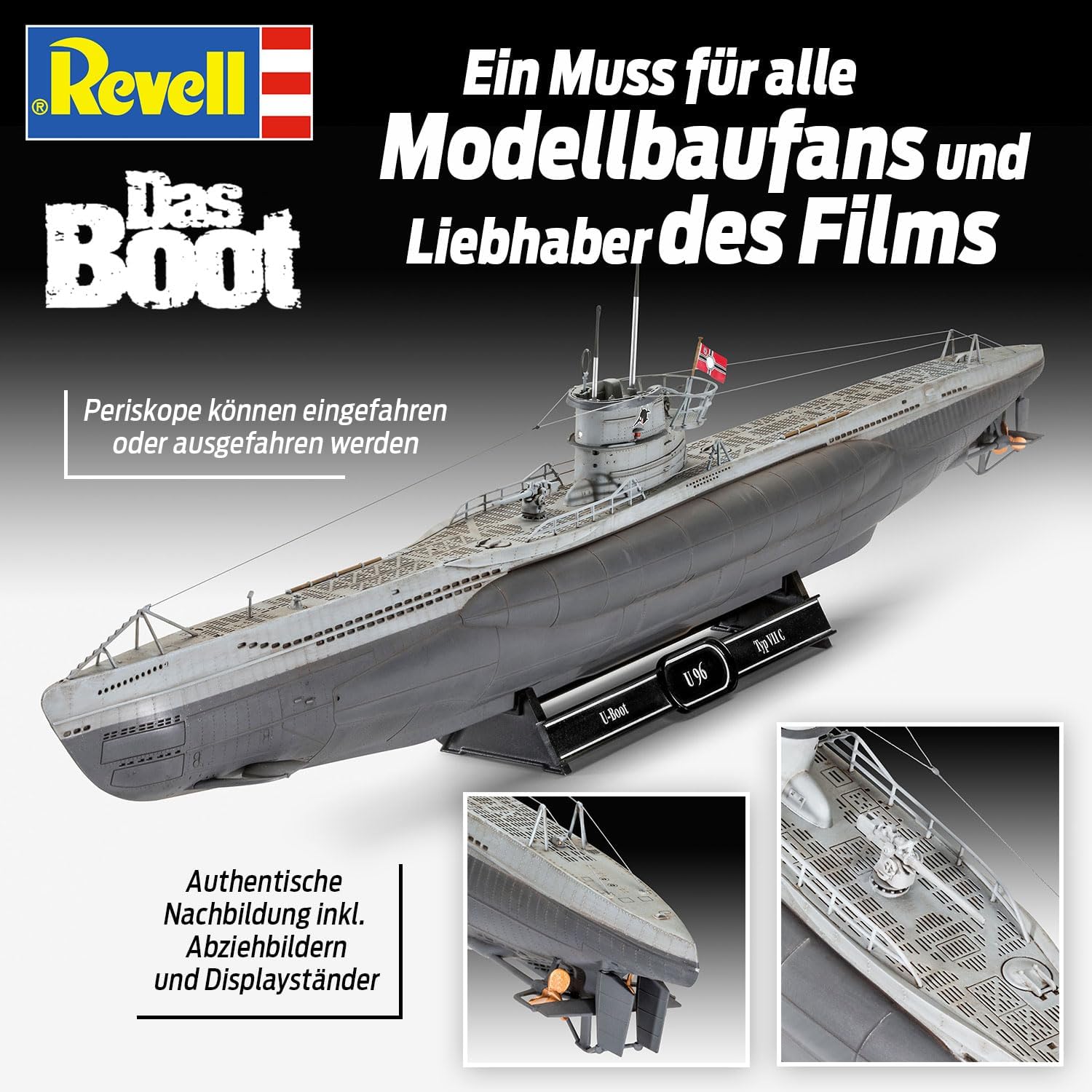 プラモデル Uボート 40周年記念 映画版 1/144 Revell 特別セット 潜水艦 模型 限定キット 軍艦 艦艇 スケールモデル 組立式 フルセット スターターキット 初回特別版