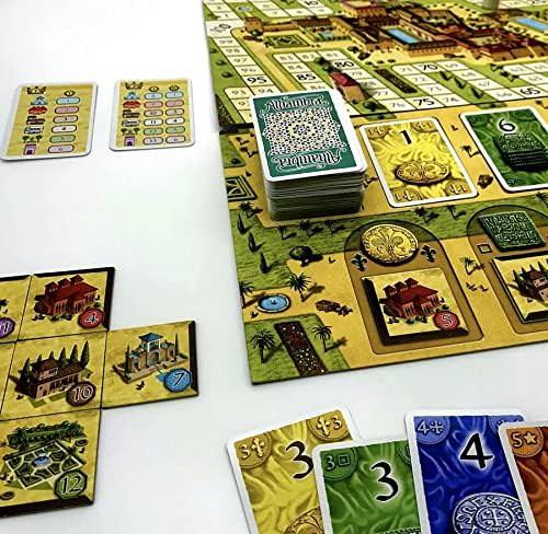 ボードゲーム アルハンブラ 改訂版 アルハンブラ 高品質部品 グレードアップルール 美しいイラスト 戦略性重視 独特の経済システム 4種類の通貨使用 6種類建物タイル配置 45分プレイ 2-6人対象年齢8歳以上 最高建築家競う 