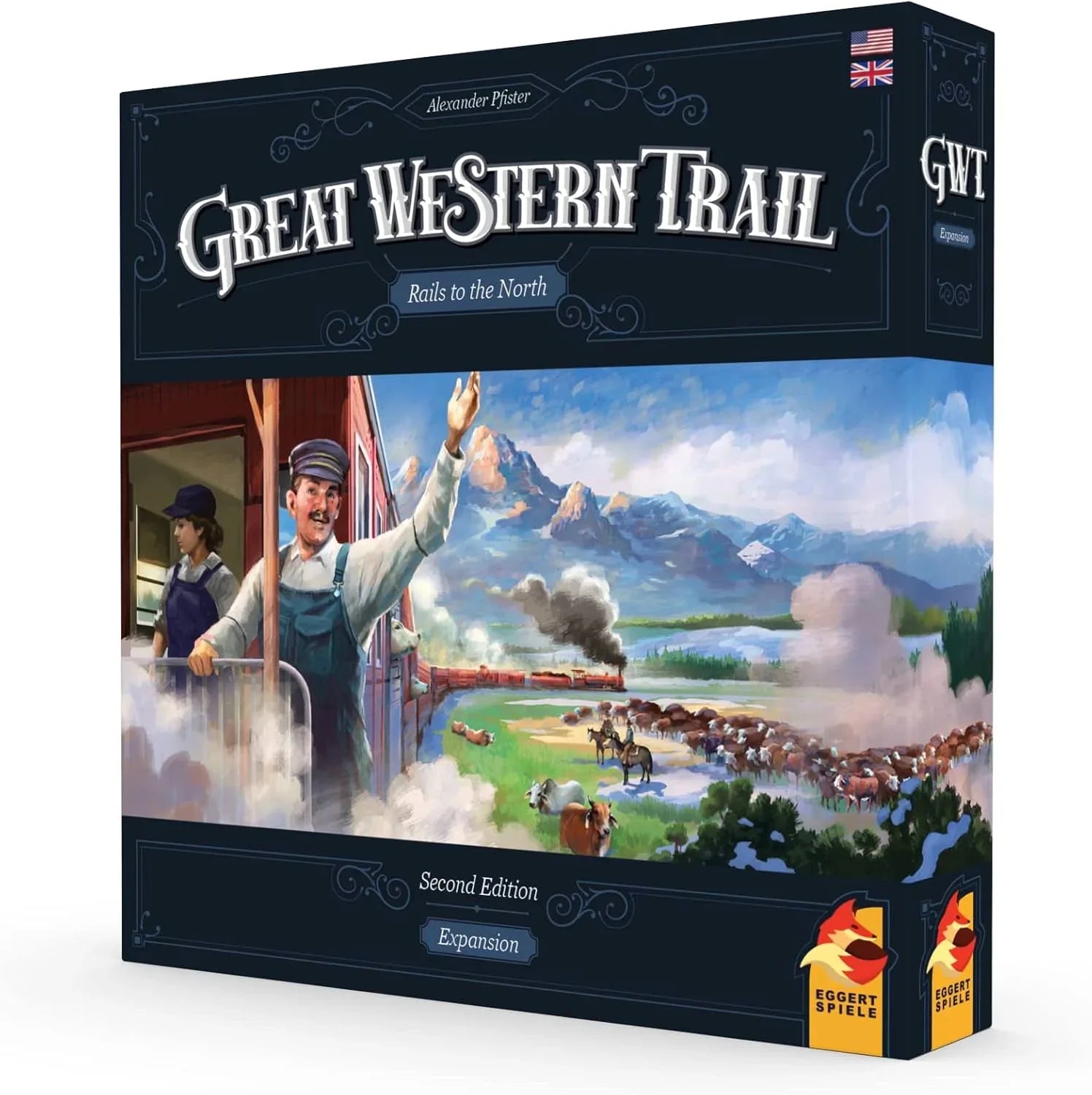 ボードゲーム拡張セット グレート・ウエスタン・トレイル 第2版 Rails to the North Alexander Pfister デザイナー 1-4人用 12歳以上 75-150分 カンザスシティ オレゴンシティ モントリオール 牛出荷ルート 鉄道経路 