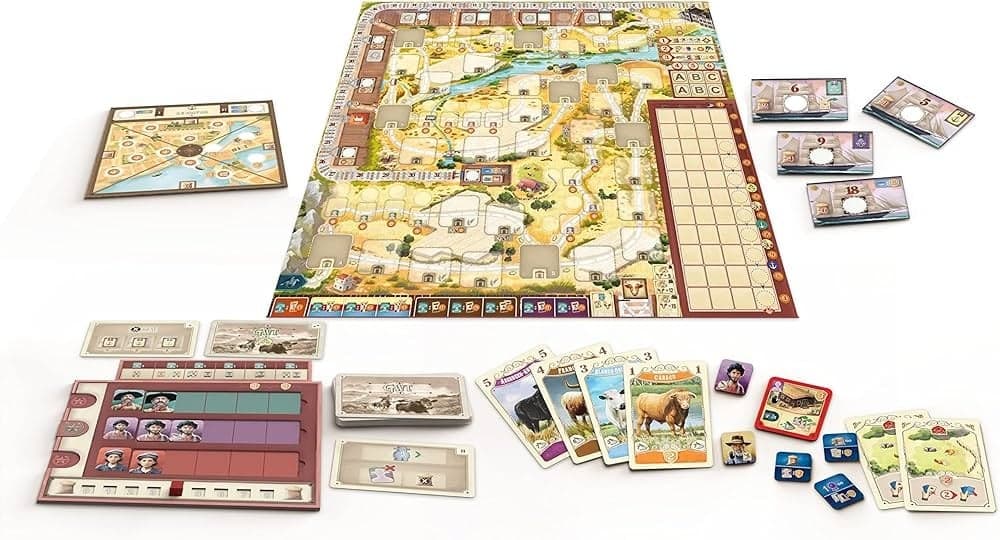 グレートウェスタン・トレイル アルゼンチン【19世紀末の牧場経営に没頭】戦略的デッキ構築ボードゲーム