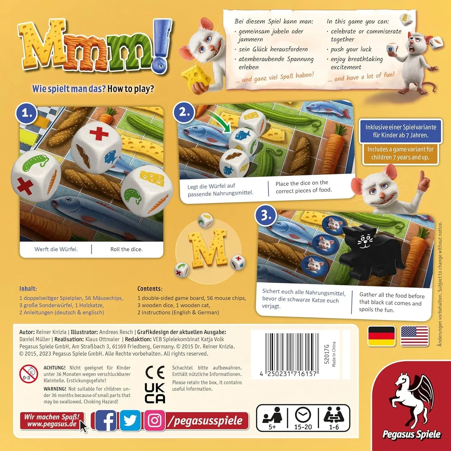 ボードゲーム Mmm ドイツ家族協力ゲーム ブランド Maier チャーリーの食料運び猫の追跡戦略15分20分プレイ1人から6人対応5歳以上対象多彩なルール チップ56個サイコロ3個猫フィギュア1個 英語版 日本語説明書なし