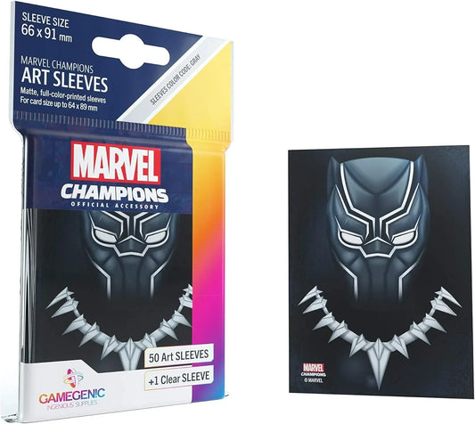 カードスリーブ MARVEL CHAMPIONS ブラックパンサー アートスリーブ 50枚 ヒーロー ヴィラン用クリアスリーブ スタンダードサイズ対応 ポリプロピレン素材 高品質印刷 マット仕上げ フルカラープリント ボーダーレスデザイン