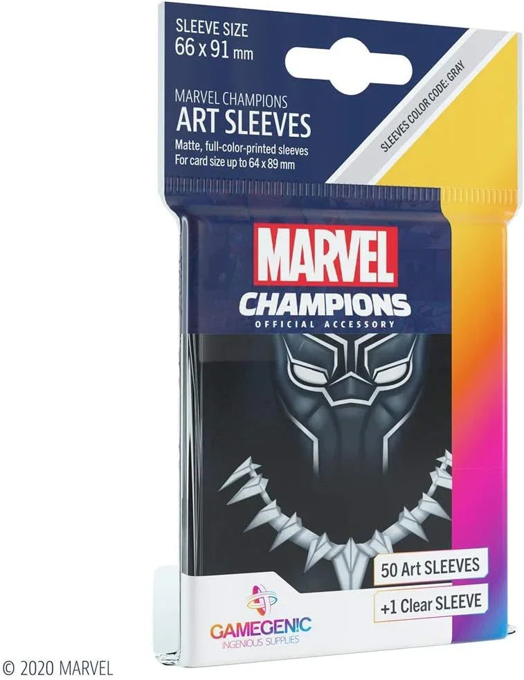 カードスリーブ MARVEL CHAMPIONS ブラックパンサー アートスリーブ 50枚 ヒーロー ヴィラン用クリアスリーブ スタンダードサイズ対応 ポリプロピレン素材 高品質印刷 マット仕上げ フルカラープリント ボーダーレスデザイン