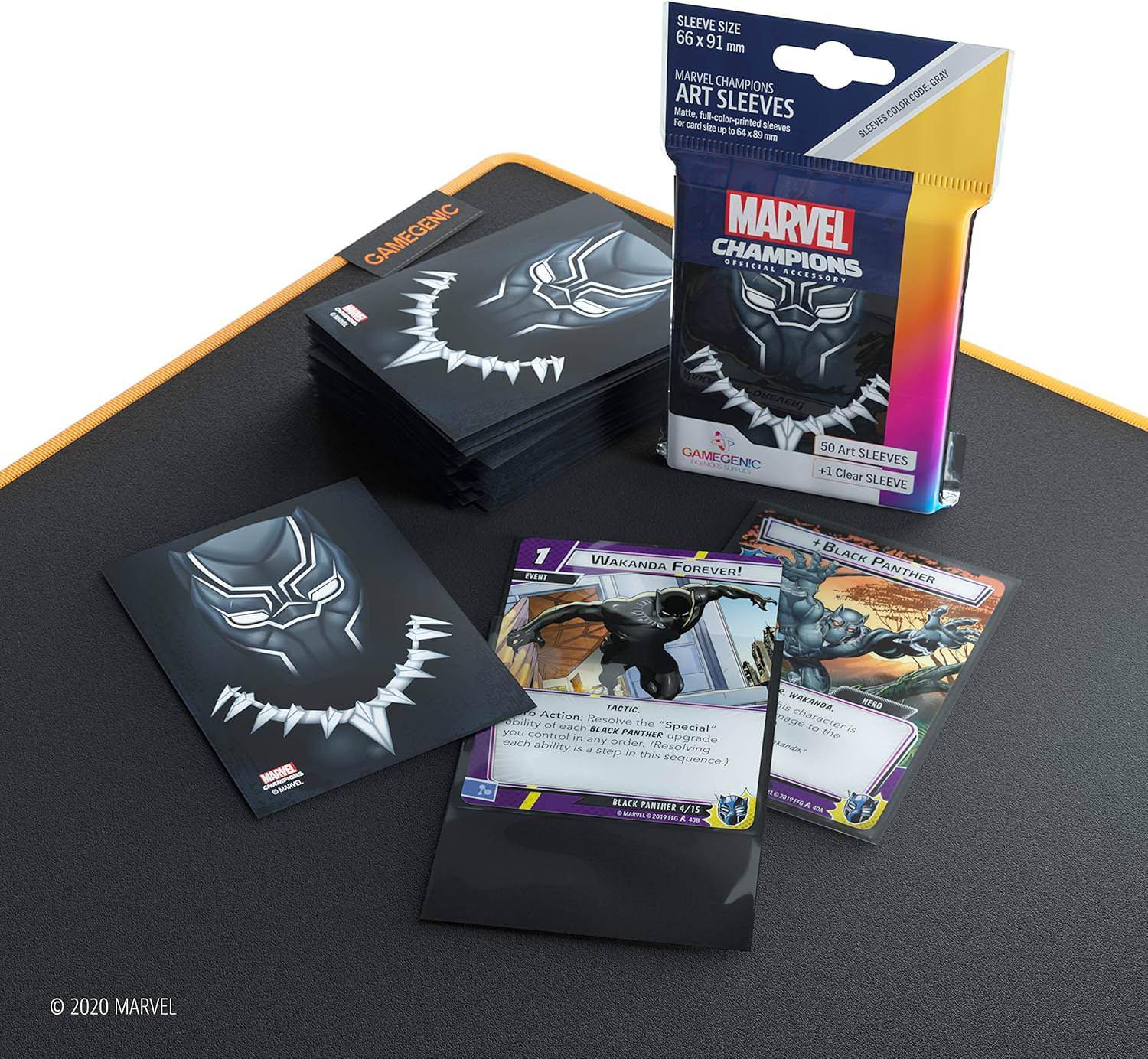 カードスリーブ MARVEL CHAMPIONS ブラックパンサー アートスリーブ 50枚 ヒーロー ヴィラン用クリアスリーブ スタンダードサイズ対応 ポリプロピレン素材 高品質印刷 マット仕上げ フルカラープリント ボーダーレスデザイン