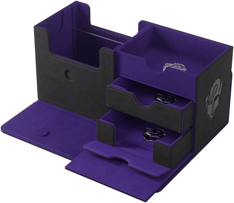 デッキボックス The Academic 133+ XL Gamegenic ブラック パープル 大容量 知的 戦略家 格調高い アカデミック 統率者 Commander EDH 対応 二重 スリーブ Nexofyber 素材 マグネット式
