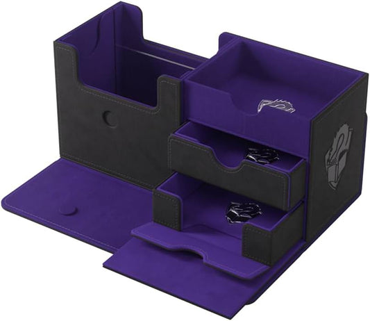 デッキボックス The Academic 133+ XL Gamegenic ブラック パープル 大容量 知的 戦略家 格調高い アカデミック 統率者 Commander EDH 対応 二重 スリーブ Nexofyber 素材 マグネット式