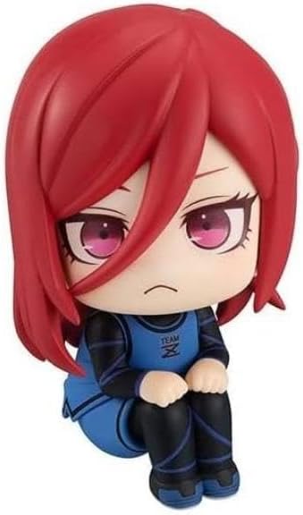 フィギュア るかっぷ ブルーロック 千切豹馬 メガハウス デフォルメ 座りポーズ 見上げ仕草 愛らしい 可動ジョイント 首傾け表情 全高約11cm 飾りやすいサイズ感 ピンク色長い髪 美しいキャラクター立体化 ミステリアス雰囲気