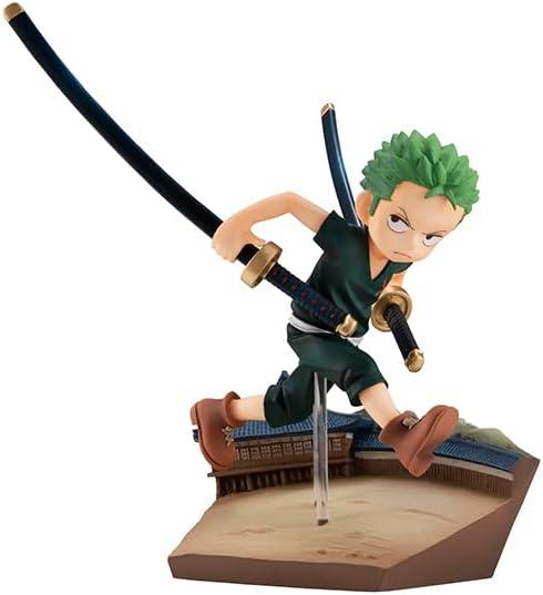フィギュア ONE PIECE ロロノア・ゾロ 少年時代フィギュア 追憶の疾走 メガハウス G.E.M.シリーズ PVC ABS 素材使用 軽量 安定感 ボールジョイント仕様 首可動 多角度表情再現 シモツキ村モチーフ 情景再現 三刀流剣士の原点 矜持