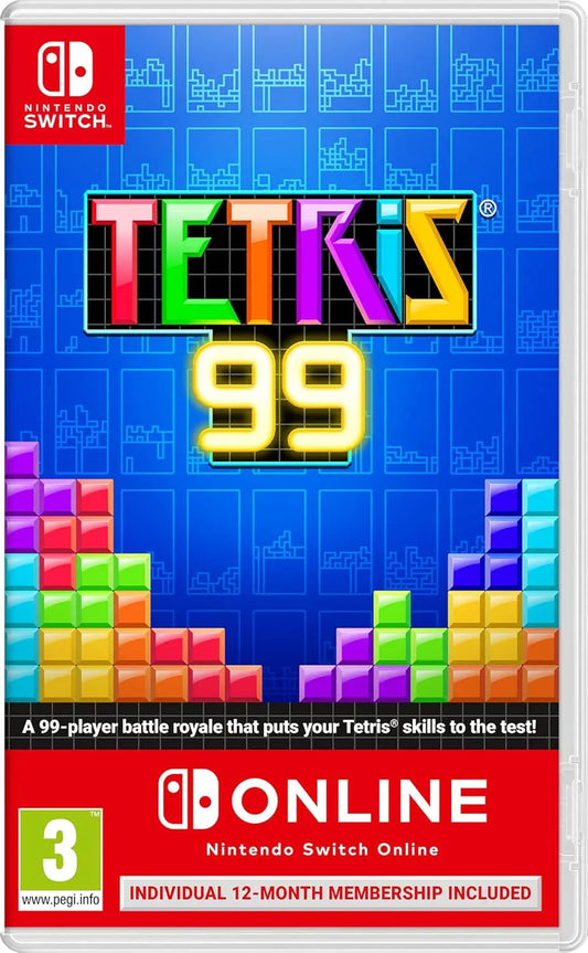 Nintendo Switch ゲームソフト Tetris 99 アリカ 開発 任天堂 発売 99人同時対戦 パズルゲーム 新感覚バトルロイヤル オンライン対戦形式 戦略的ライン消去 ガベージブロック送信 KO バッジ アタッカー ランダム攻撃 期間限定イベント 並行輸入品