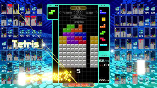 Nintendo Switch ゲームソフト Tetris 99 アリカ 開発 任天堂 発売 99人同時対戦 パズルゲーム 新感覚バトルロイヤル オンライン対戦形式 戦略的ライン消去 ガベージブロック送信 KO バッジ アタッカー ランダム攻撃 期間限定イベント 並行輸入品