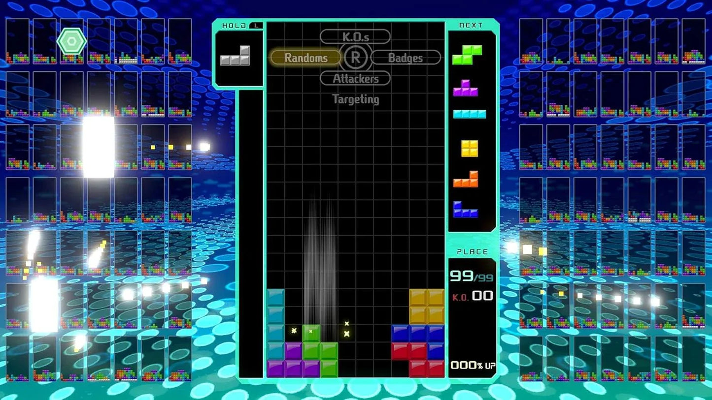 Nintendo Switch ゲームソフト Tetris 99 アリカ 開発 任天堂 発売 99人同時対戦 パズルゲーム 新感覚バトルロイヤル オンライン対戦形式 戦略的ライン消去 ガベージブロック送信 KO バッジ アタッカー ランダム攻撃 期間限定イベント 並行輸入品