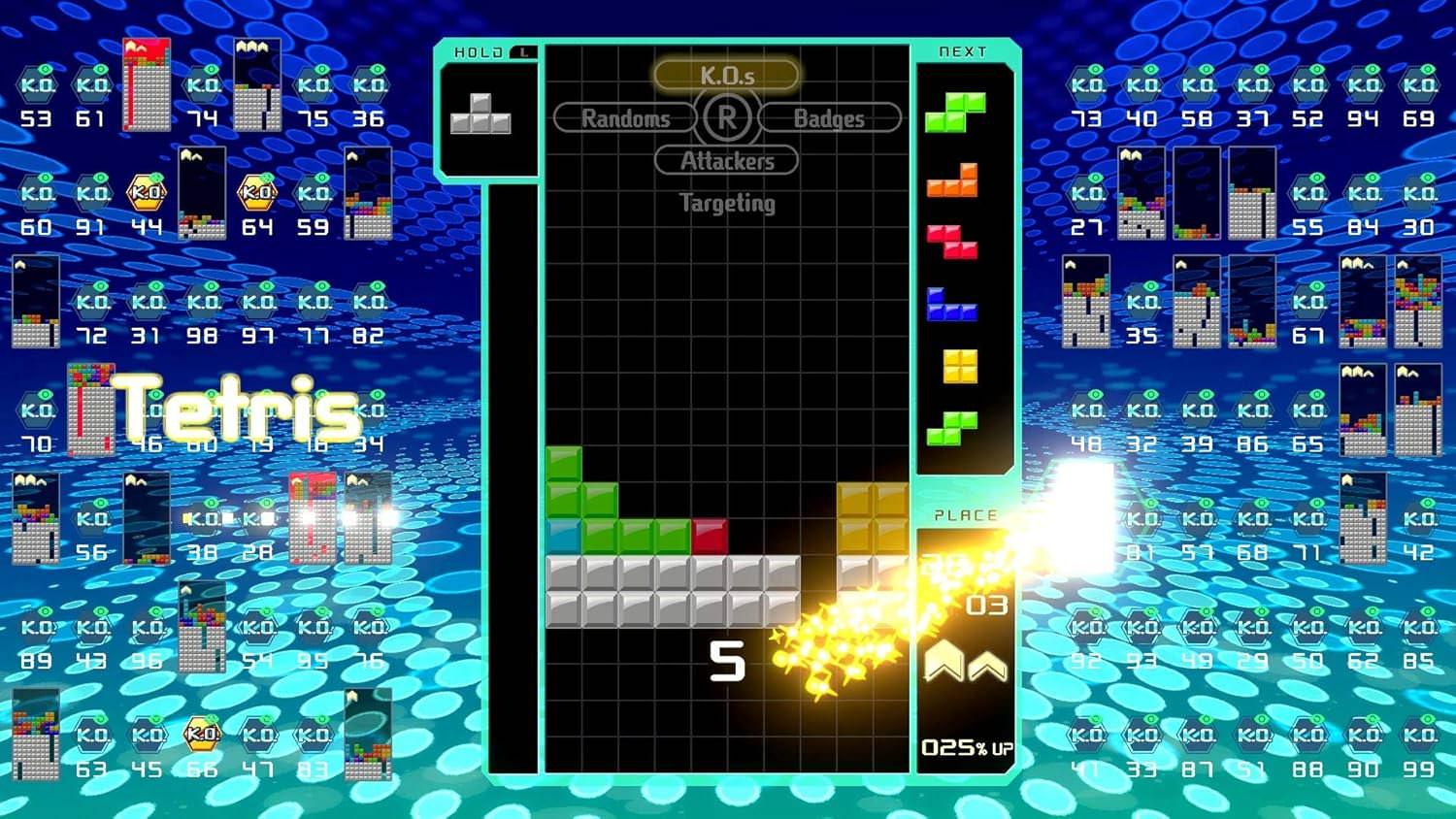 Nintendo Switch ゲームソフト Tetris 99 アリカ 開発 任天堂 発売 99人同時対戦 パズルゲーム 新感覚バトルロイヤル オンライン対戦形式 戦略的ライン消去 ガベージブロック送信 KO バッジ アタッカー ランダム攻撃 期間限定イベント 並行輸入品