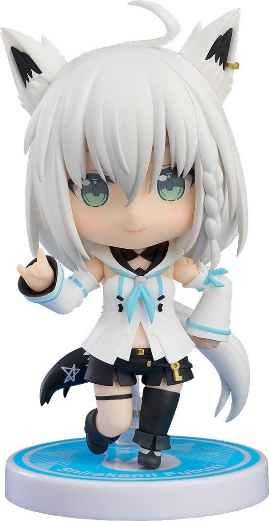 フィギュア 白上フブキ ねんどろいど ホロライブプロダクション toytec D.T.C 製作協力 Nendoron 塗装済みプラスチック製 約100mm 高さ ポニーテール 尻尾 可動式 交換可能 耳パーツ 3種表情パーツ 通常顔 笑顔 愛らしい顔