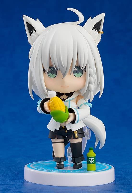 フィギュア 白上フブキ ねんどろいど ホロライブプロダクション toytec D.T.C 製作協力 Nendoron 塗装済みプラスチック製 約100mm 高さ ポニーテール 尻尾 可動式 交換可能 耳パーツ 3種表情パーツ 通常顔 笑顔 愛らしい顔