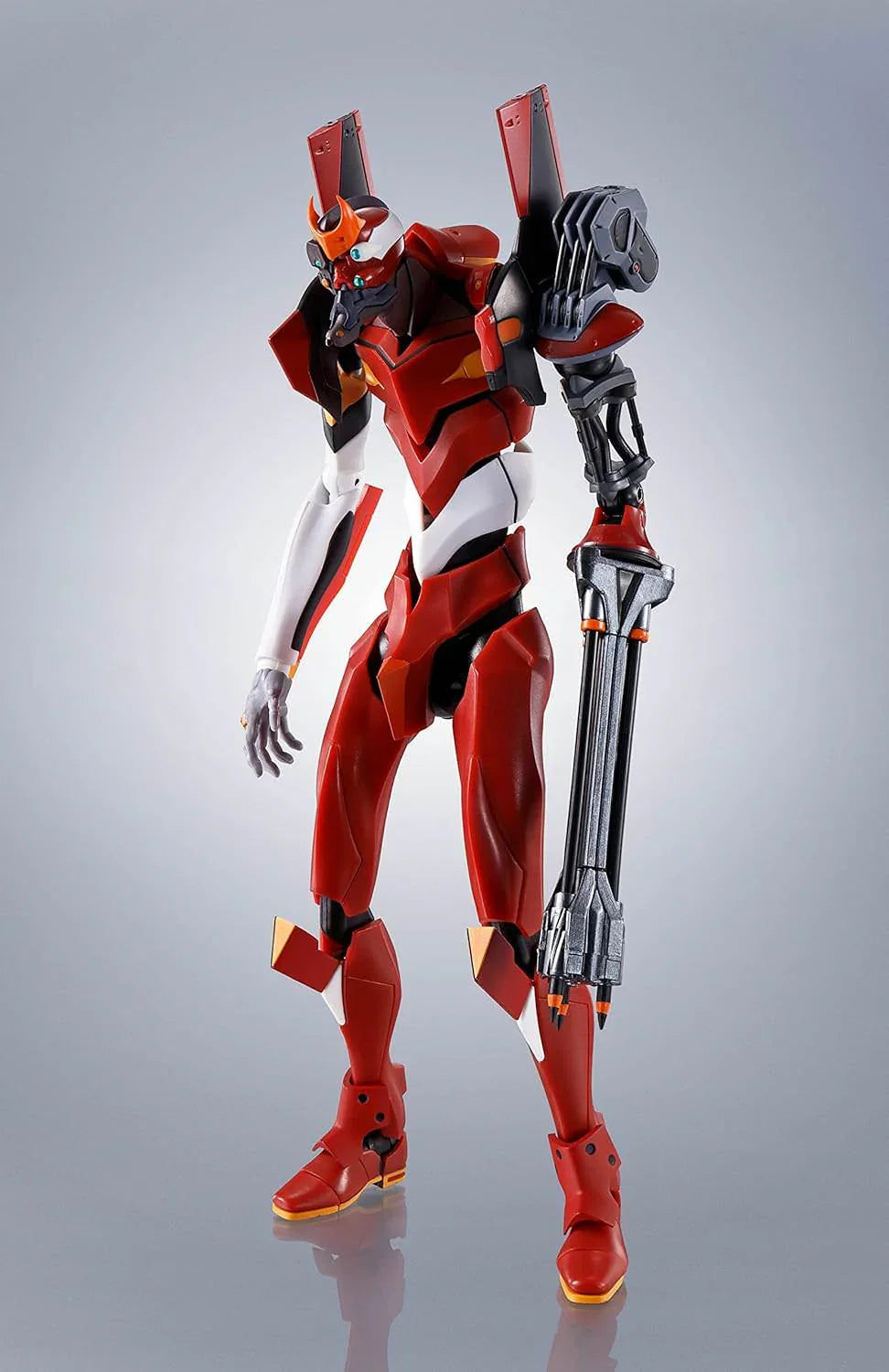 フィギュア エヴァンゲリオン プロダクションモデル-02 2号機 バンダイ THE ROBOT SPIRITS 宇宙戦闘仕様 鮮やかな赤外装 アンカー発射機能搭載 交換用パーツ多数付属 パレットライフル2丁付属 アクションポーズ自在 繊細彩色 高可動性能