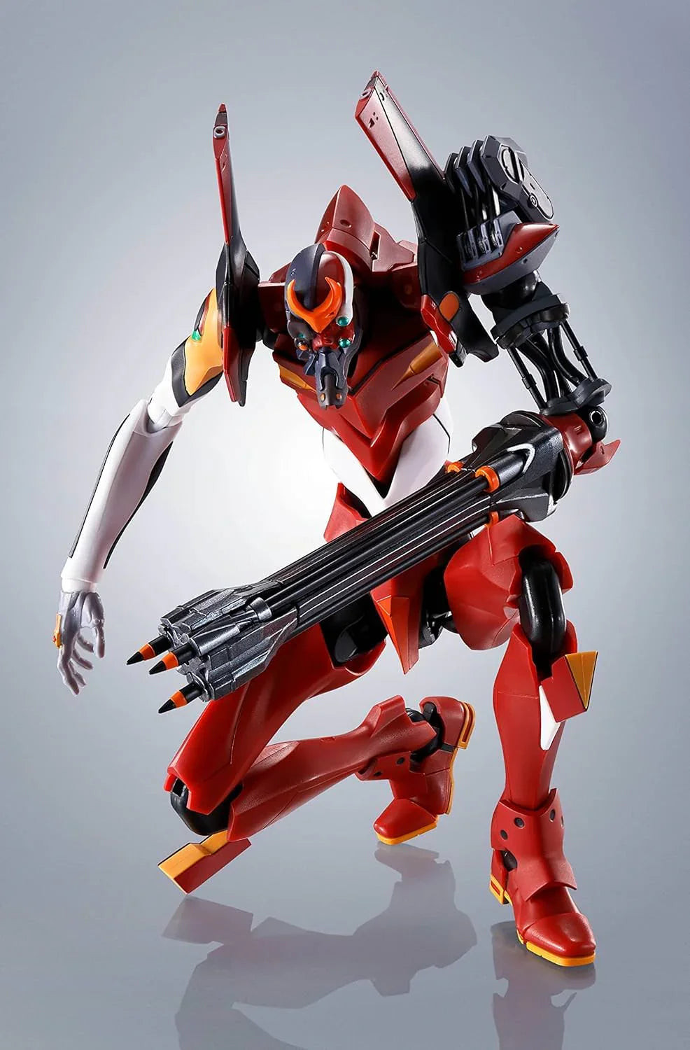 フィギュア エヴァンゲリオン プロダクションモデル-02 2号機 バンダイ THE ROBOT SPIRITS 宇宙戦闘仕様 鮮やかな赤外装 アンカー発射機能搭載 交換用パーツ多数付属 パレットライフル2丁付属 アクションポーズ自在 繊細彩色 高可動性能