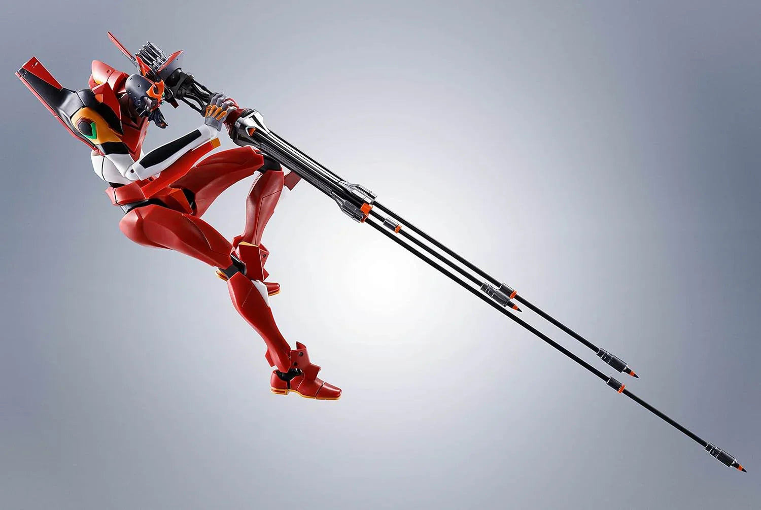 フィギュア エヴァンゲリオン プロダクションモデル-02 2号機 バンダイ THE ROBOT SPIRITS 宇宙戦闘仕様 鮮やかな赤外装 アンカー発射機能搭載 交換用パーツ多数付属 パレットライフル2丁付属 アクションポーズ自在 繊細彩色 高可動性能
