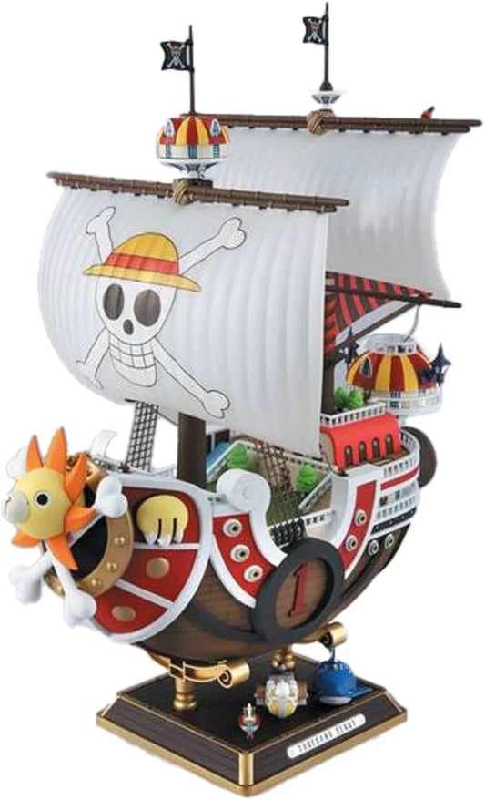 プラモデル ONE PIECE サウザンドサニー号 ニューワールドバージョン バンダイ 精密設計 回転ギミック 発射可能ガオン砲 取り外し側面パネル 9体フィギュア ミニシップコレクション ABS耐久素材 航海愛船 並行輸入品