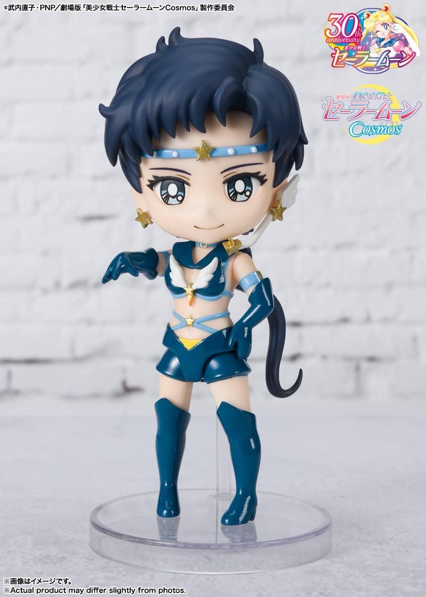 フィギュア セーラースターファイター 美少女戦士セーラームーン Cosmos バンダイ Figuarts Mini 約9cm 可動 グリッタリングアイシステム 交換用腕パーツ付き PVC ABS 細部までこだわったデフォルメスタイル 映画公開記念