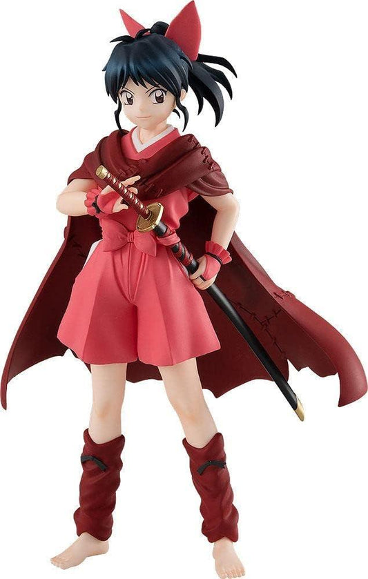 フィギュア 半妖の夜叉姫 もろは POP UP PARADE グッドスマイルカンパニー 高品質 ABS PVC素材 高さ約15cm 魅力的ポージング 戦闘的刀廻鴉丸構え 紅蓮の炎技表現 四半妖血継承 明るく活発 戦国時代冒険キャラクター 戦闘能力高い
