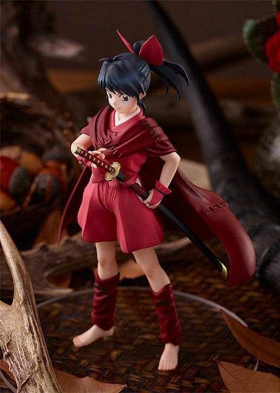 フィギュア 半妖の夜叉姫 もろは POP UP PARADE グッドスマイルカンパニー 高品質 ABS PVC素材 高さ約15cm 魅力的ポージング 戦闘的刀廻鴉丸構え 紅蓮の炎技表現 四半妖血継承 明るく活発 戦国時代冒険キャラクター 戦闘能力高い