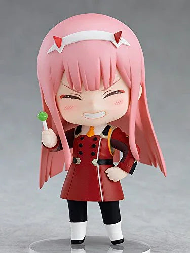 フィギュア DARLING in the FRANXX ゼロツー ねんどろいど グッドスマイルカンパニー PVC ABS 高さ約10cm 表情パーツ三種 ベーコンパーツ 制服ジャケット帽子付き 多彩なポージング可能 デフォルメスタイル 特徴的なピンク髪 赤い角