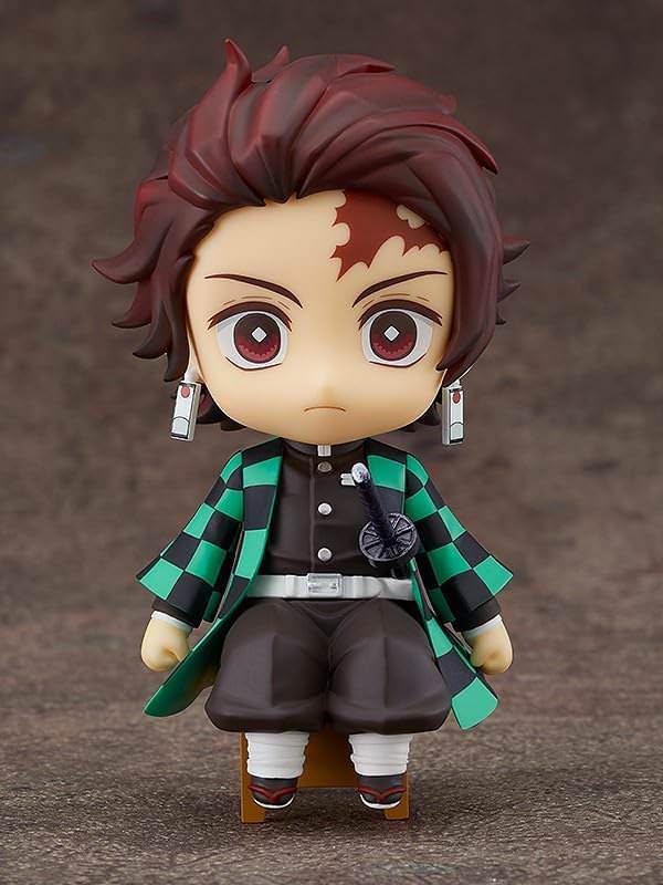 フィギュア 鬼滅の刃 竈門炭治郎 ねんどろいど Swacchao Good Smile Company コンパクトサイズ 椅子座り 市松模様羽織 黒日輪刀 額傷跡 精巧再現 デスク飾り 卓上掛け可能 toytec D.T.C Unaji 制作協力 ねんどろん 塗装済み可動式