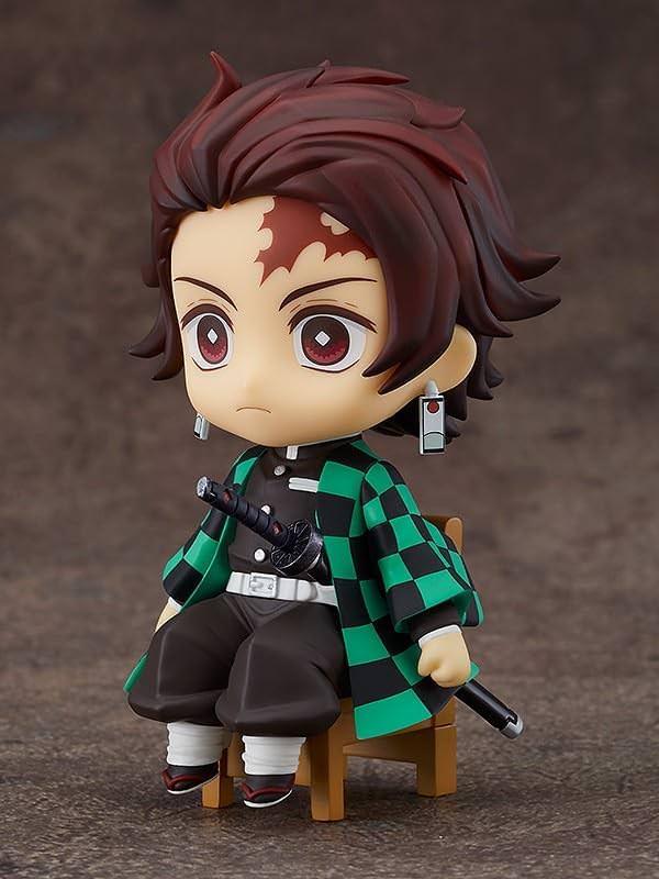 フィギュア 鬼滅の刃 竈門炭治郎 ねんどろいど Swacchao Good Smile Company コンパクトサイズ 椅子座り 市松模様羽織 黒日輪刀 額傷跡 精巧再現 デスク飾り 卓上掛け可能 toytec D.T.C Unaji 制作協力 ねんどろん 塗装済み可動式