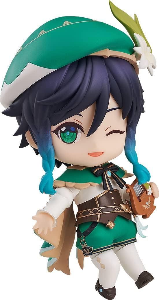 フィギュア 原神 ウェンティ ねんどろいど Good Smile Company 高さ約100mm 緑色髪 帽子 衣装丁寧再現 表情パーツ三種 ウィンク目閉笑顔 木製竪琴フリューリンゲン 天空の翼 武器 風神バルバトス化身 自由気ままな吟遊詩人