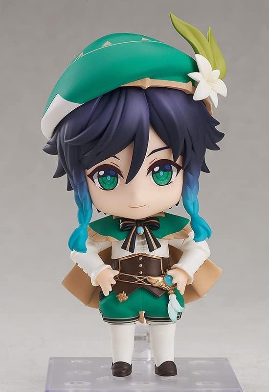 フィギュア 原神 ウェンティ ねんどろいど Good Smile Company 高さ約100mm 緑色髪 帽子 衣装丁寧再現 表情パーツ三種 ウィンク目閉笑顔 木製竪琴フリューリンゲン 天空の翼 武器 風神バルバトス化身 自由気ままな吟遊詩人