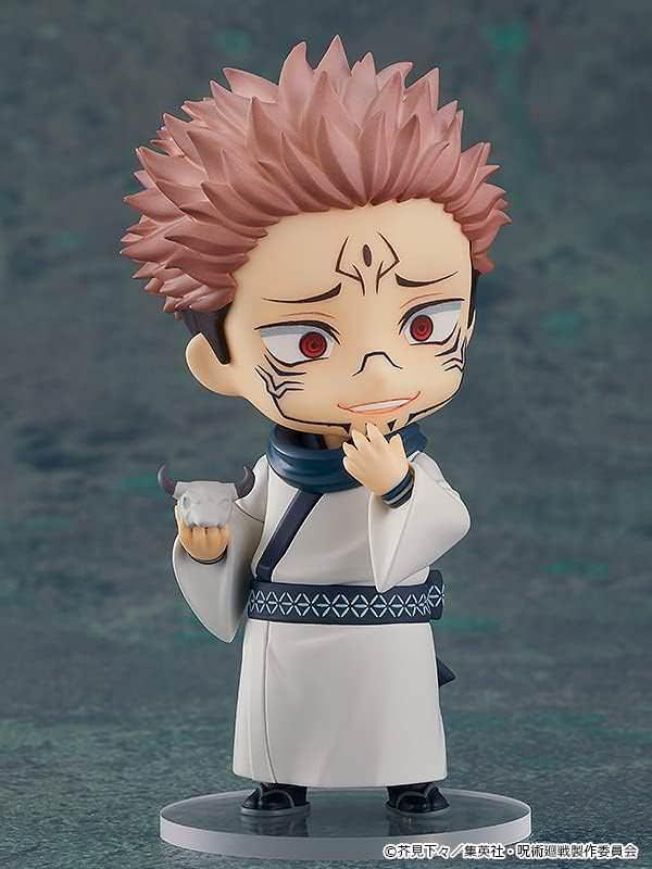 フィギュア 呪術廻戦 宿儺 ねんどろいど グッドスマイルカンパニー 制作協力ねんどろん 表情パーツ三種付属 頭蓋骨小物入り 劇中再現可 動くプラスチック製 高さ約百ミリ 細部刺青髪色再現 特級呪物両面宿儺の指封印済み