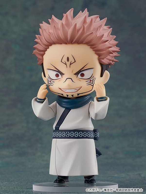 フィギュア 呪術廻戦 宿儺 ねんどろいど グッドスマイルカンパニー 制作協力ねんどろん 表情パーツ三種付属 頭蓋骨小物入り 劇中再現可 動くプラスチック製 高さ約百ミリ 細部刺青髪色再現 特級呪物両面宿儺の指封印済み