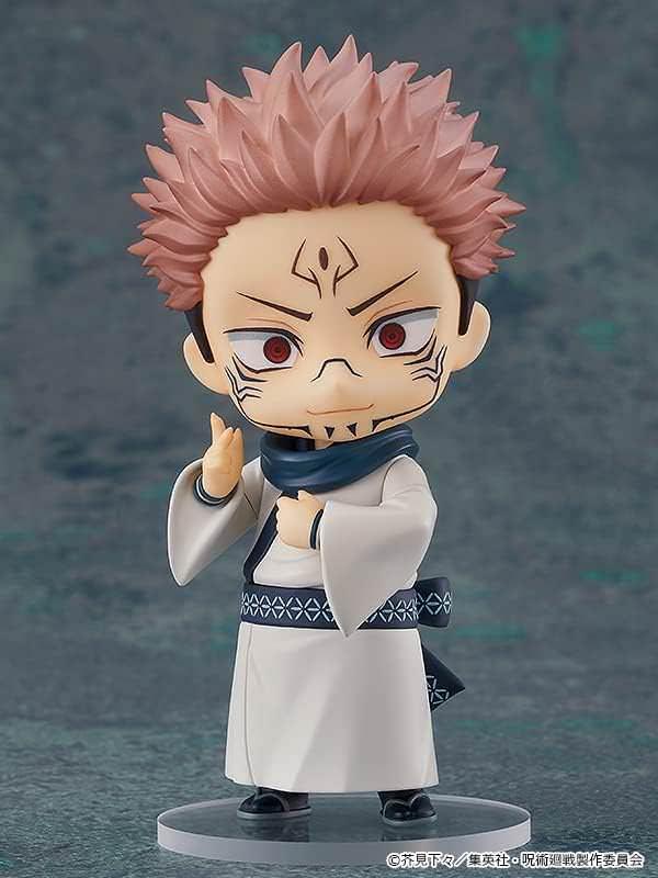 フィギュア 呪術廻戦 宿儺 ねんどろいど グッドスマイルカンパニー 制作協力ねんどろん 表情パーツ三種付属 頭蓋骨小物入り 劇中再現可 動くプラスチック製 高さ約百ミリ 細部刺青髪色再現 特級呪物両面宿儺の指封印済み