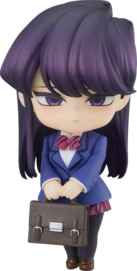 フィギュア 古見さんは コミュ症です 古見硝子 ねんどろいど グッドスマイルカンパニー製 約100mm PVC ABS製 塗装済み可動フィギュア 黒髪美少女 伊旦高校 通学 猫耳パーツ 三種表情パーツ 学校カバン ノート付属 劇中重要シーン再現