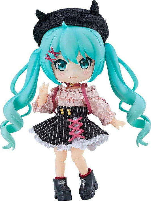 フィギュア 初音ミク ねんどろいどどーる デートスタイルVer Mozuデザイン グッドスマイルカンパニー コットン ポリエステル ベレー帽 ハート型バックパック チョーカー トップス スカート 下着 ショートブーツ マグネット技術 搭載