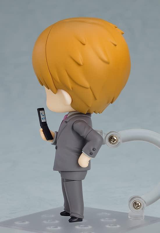 フィギュア モブサイコ100 III 霊幻新隆 ねんどろいど オレンジルージュ 100mm 高品質 PVC ABS スーツ姿 表情パーツ3種 名刺 お祓い用塩袋 携帯電話 ラーメン器 作中シーン再現可能 ボンズアニメ制作 人気漫画 ONE 原作