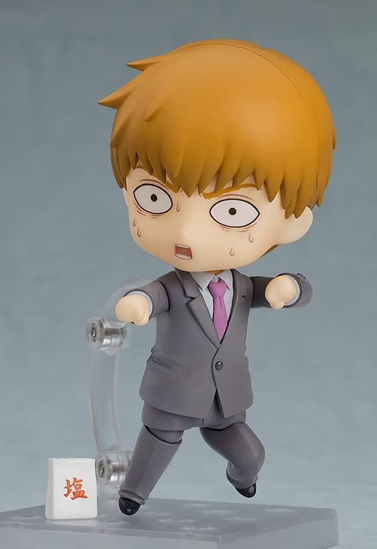 フィギュア モブサイコ100 III 霊幻新隆 ねんどろいど オレンジルージュ 100mm 高品質 PVC ABS スーツ姿 表情パーツ3種 名刺 お祓い用塩袋 携帯電話 ラーメン器 作中シーン再現可能 ボンズアニメ制作 人気漫画 ONE 原作