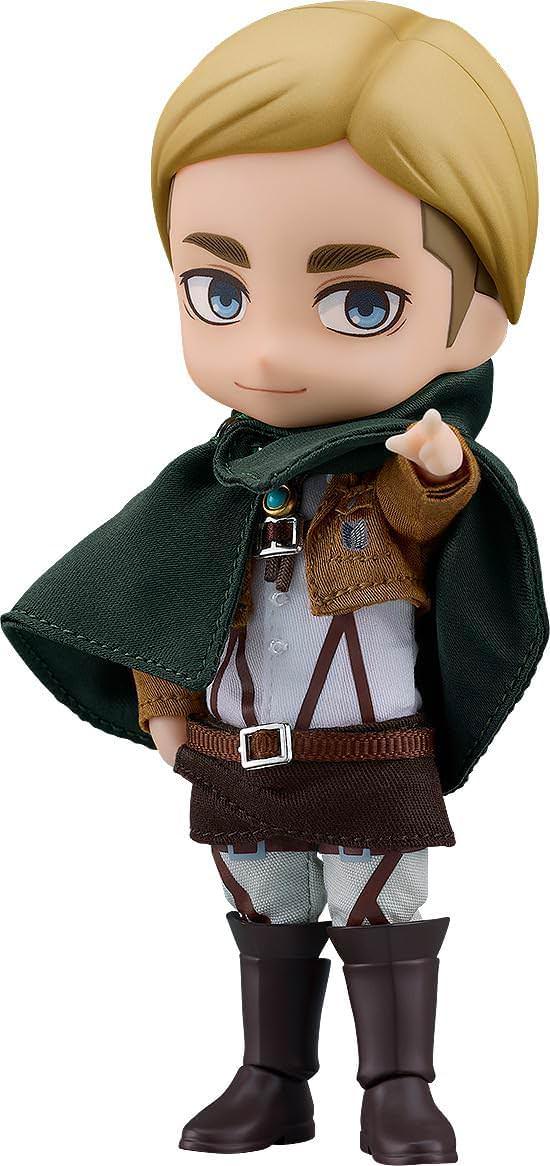 フィギュア ねんどろいどドール エルヴィン スミス 調査兵団 団長 グッドスマイルカンパニー 進撃の巨人 高関節可動 布製衣装 マグネットブーツ フェイスパーツ 多様ポーズ 着せ替え PVC 約14cm 手のひらサイズ キャラクター立体化