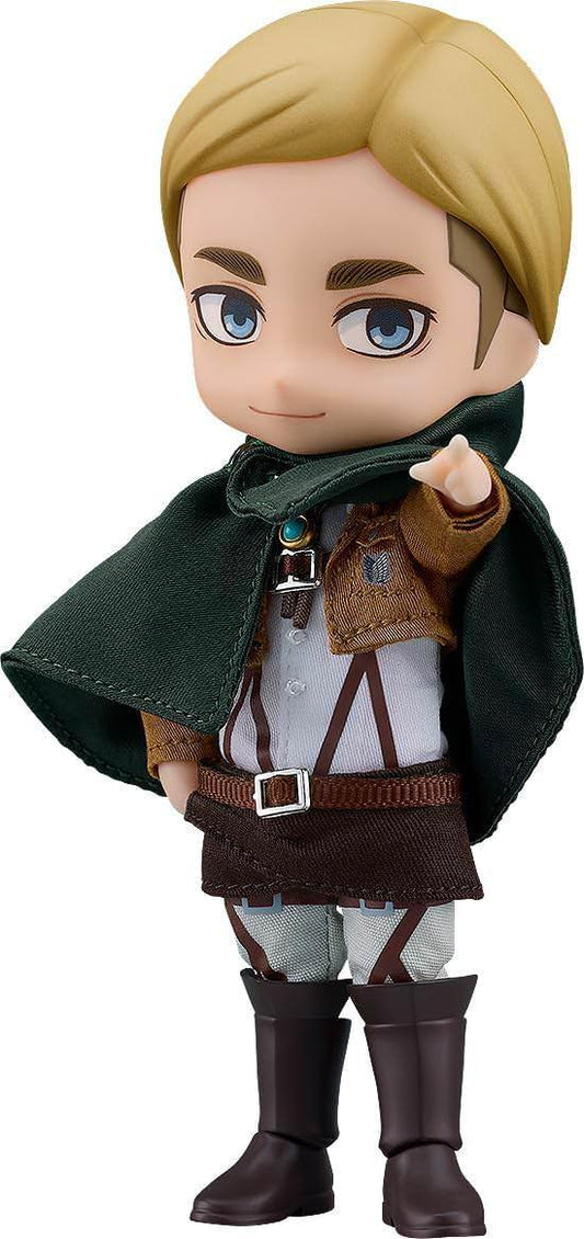フィギュア ねんどろいどドール エルヴィン スミス 調査兵団 団長 グッドスマイルカンパニー 進撃の巨人 高関節可動 布製衣装 マグネットブーツ フェイスパーツ 多様ポーズ 着せ替え PVC 約14cm 手のひらサイズ キャラクター立体化