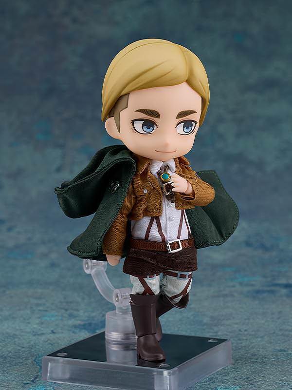 フィギュア ねんどろいどドール エルヴィン スミス 調査兵団 団長 グッドスマイルカンパニー 進撃の巨人 高関節可動 布製衣装 マグネットブーツ フェイスパーツ 多様ポーズ 着せ替え PVC 約14cm 手のひらサイズ キャラクター立体化