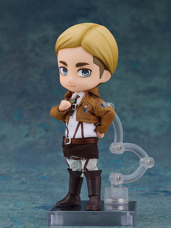 フィギュア ねんどろいどドール エルヴィン スミス 調査兵団 団長 グッドスマイルカンパニー 進撃の巨人 高関節可動 布製衣装 マグネットブーツ フェイスパーツ 多様ポーズ 着せ替え PVC 約14cm 手のひらサイズ キャラクター立体化