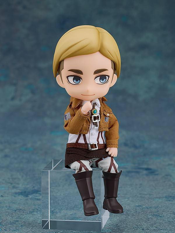 フィギュア ねんどろいどドール エルヴィン スミス 調査兵団 団長 グッドスマイルカンパニー 進撃の巨人 高関節可動 布製衣装 マグネットブーツ フェイスパーツ 多様ポーズ 着せ替え PVC 約14cm 手のひらサイズ キャラクター立体化