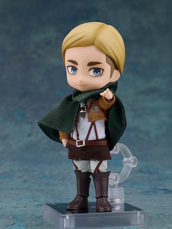 フィギュア ねんどろいどドール エルヴィン スミス 調査兵団 団長 グッドスマイルカンパニー 進撃の巨人 高関節可動 布製衣装 マグネットブーツ フェイスパーツ 多様ポーズ 着せ替え PVC 約14cm 手のひらサイズ キャラクター立体化