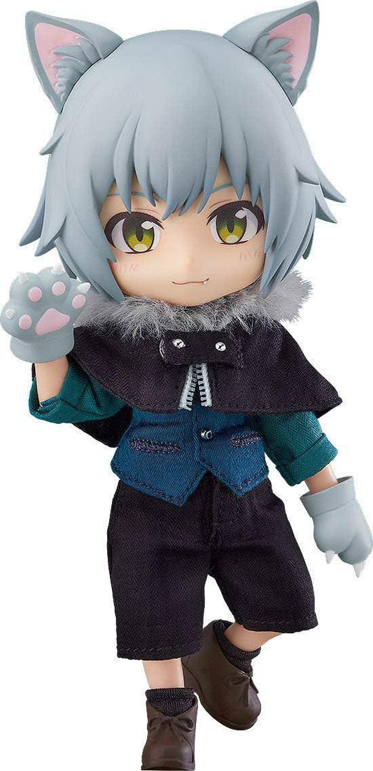 フィギュア 狼くん アッシュ 赤ずきんシリーズ ねんどろいどどーる グッドスマイルカンパニー 約140mm 可動式 狼耳 ファー付きコート 取り外し可能 手首パーツ交換 互換性あり 綿 ポリエステル製 衣装 安定マグネット台座付